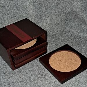 DEWERS 12 Burgundy Brown 4pc. Coaster Set